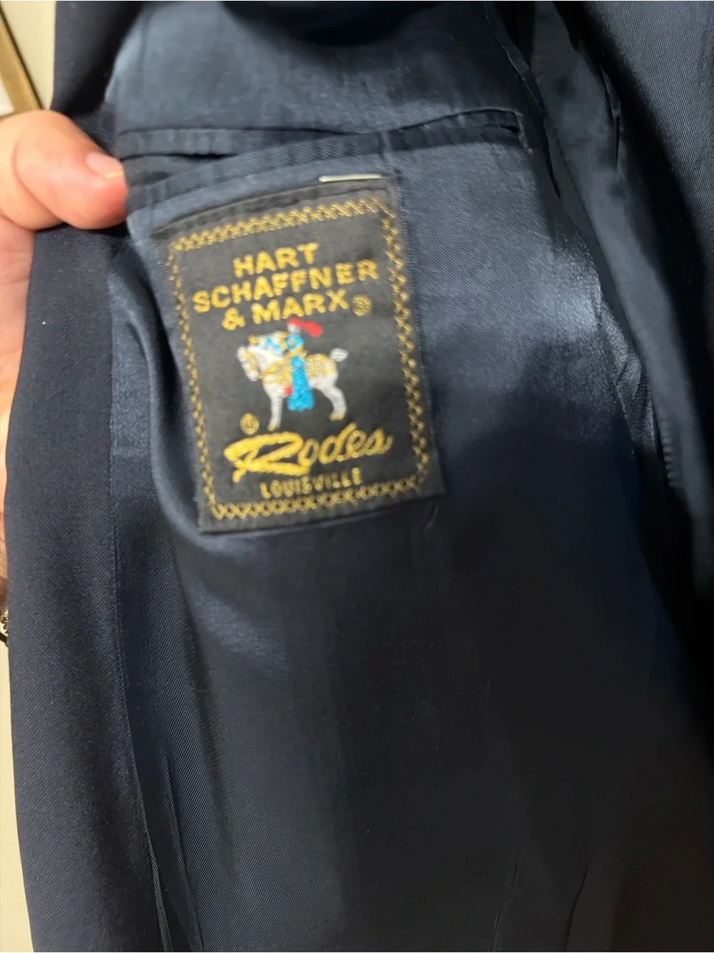 Hart Schaffner Marx Dark Navy Blazer with Gold Buttons